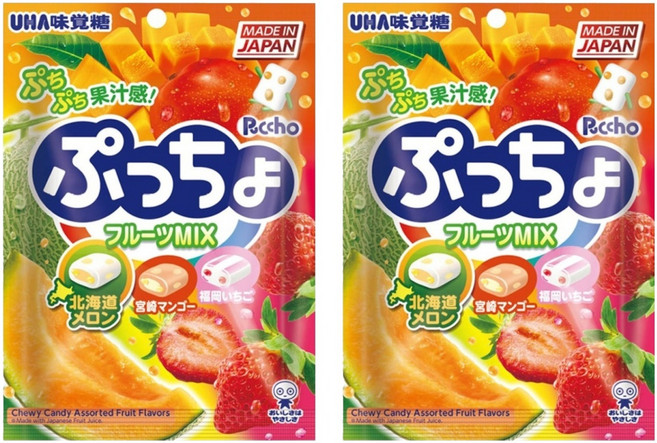 UHA 味覺糖 普超軟糖 水果味, 90g, 2袋