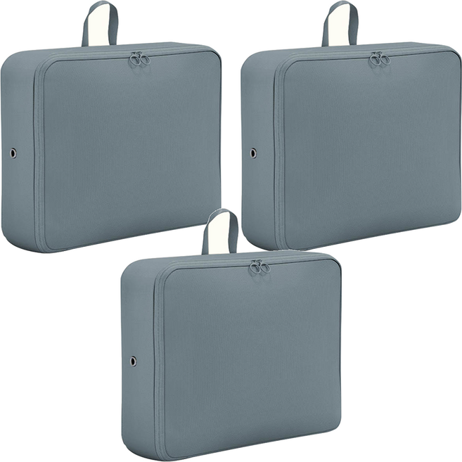 抗皺旅行衣物收納壓縮袋 暮色灰, 3個, 3個