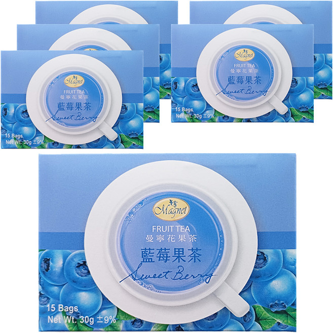 Magnet 曼寧 藍莓果茶, 2g, 15包, 6盒