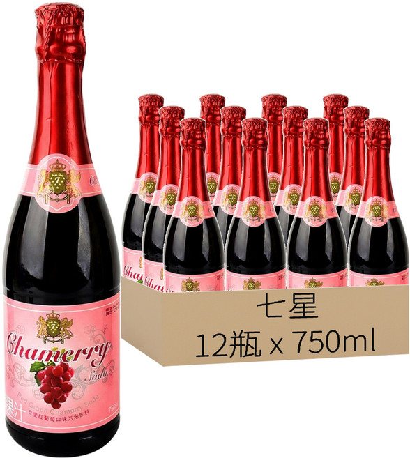 七星 紅葡萄氣泡飲料, 750ml, 12瓶