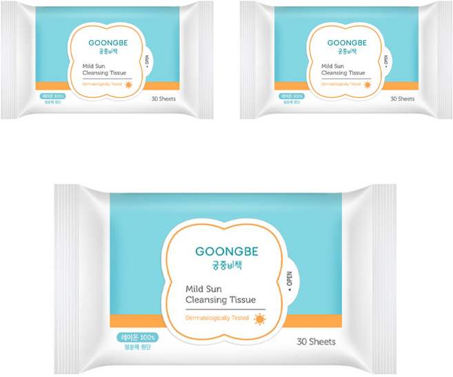 궁중비책 마일드 선 클렌징 티슈, 30매입, 3개