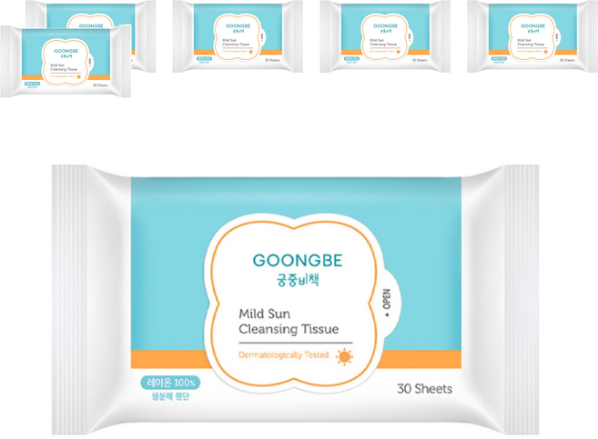 궁중비책 마일드 선 클렌징 티슈, 30매입, 6개