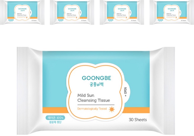 궁중비책 마일드 선 클렌징 티슈, 30매입, 5개