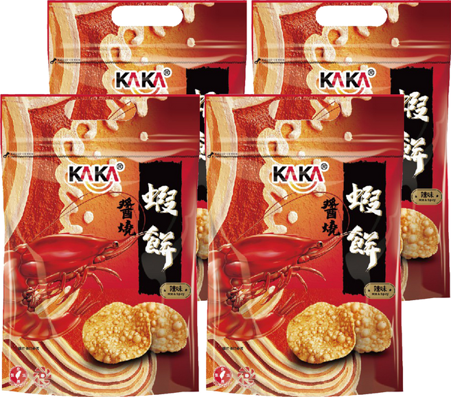 KAKA 卡卡 醬燒蝦餅 辣味, 80g, 4包