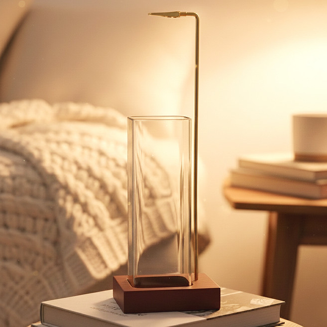 생활의지혜 유리 향꽂이 거치대, 브라운