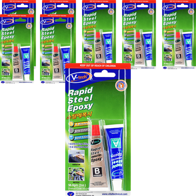 Vtech 금속 접착제 스틸 에폭시, 8개
