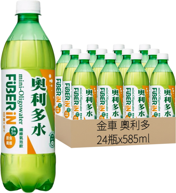 金車 奧利多 纖維汽泡飲, 24瓶, 585ml