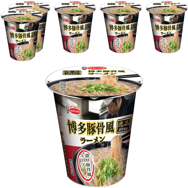 AceCOOK IPPIN 逸品 博多豚骨風味麵 73g, 6入