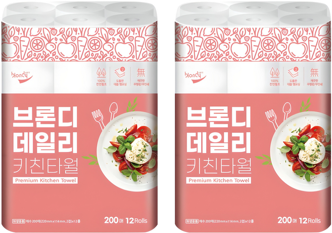 브론디 데일리 키친타월, 200매, 24개