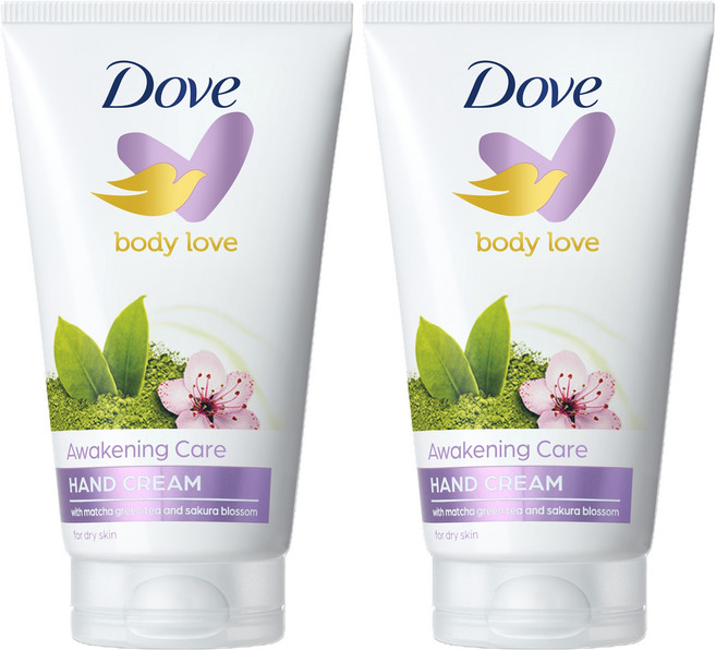 도브 바디러브 어웨이크닝 케어 핸드크림 그린티 앤 라벤더 향, 75ml, 2개
