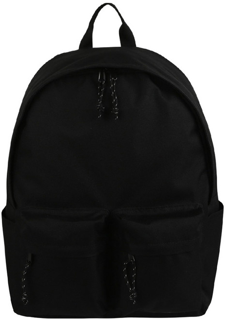 SHOOPEN 基本款雙口袋後背包 標準型, 黑色