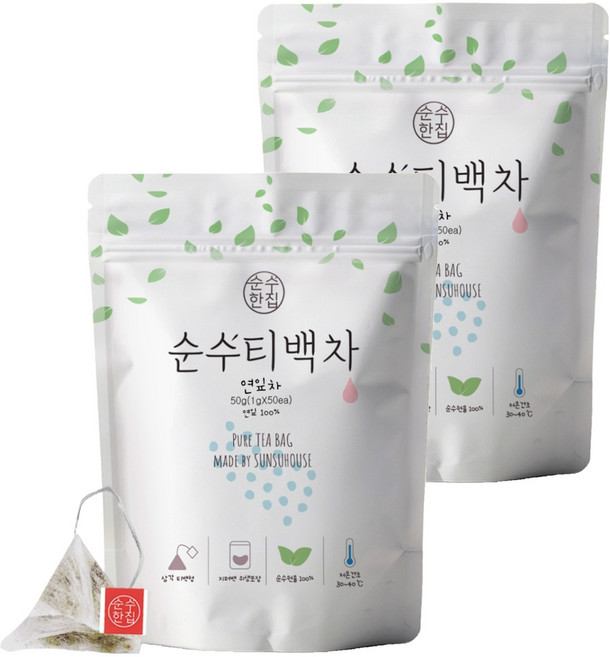 순수한집 연잎차 삼각티백, 1g, 50개입, 2개