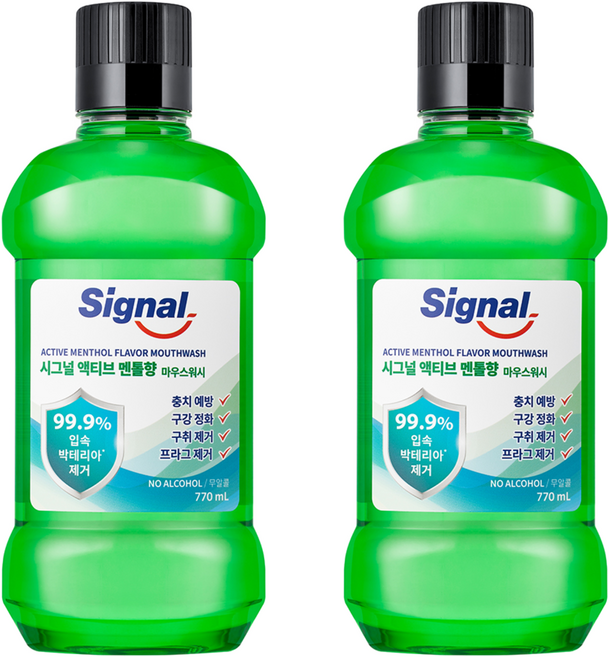 Signal 액티브 구강청결제 멘톨향, 770ml, 2개