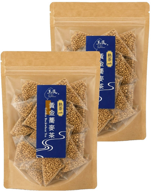 玉民 黃金蕎麥茶 熟茶立體茶包, 2袋, 5g, 12包