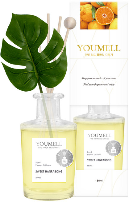 유멜 리드 플라워 디퓨저, 스윗한라봉, 180ml, 1개