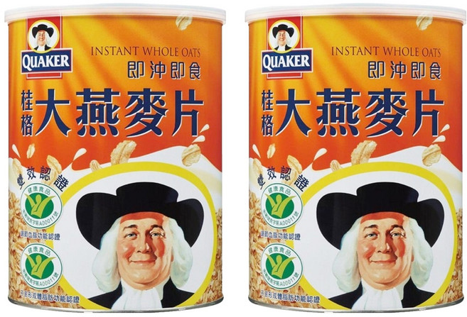 QUAKER 桂格 大燕麥片, 1.1kg, 2罐