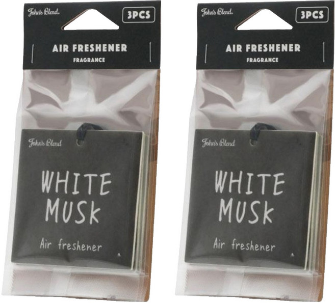 John's Blend 吊掛式香氛片 白麝香 Set 3入, 2組