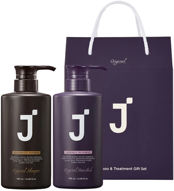 제이숲 실크 케라틴 단백질 샴푸 + 헤어팩 트리트먼트 세트, 1세트 - 쿠팡