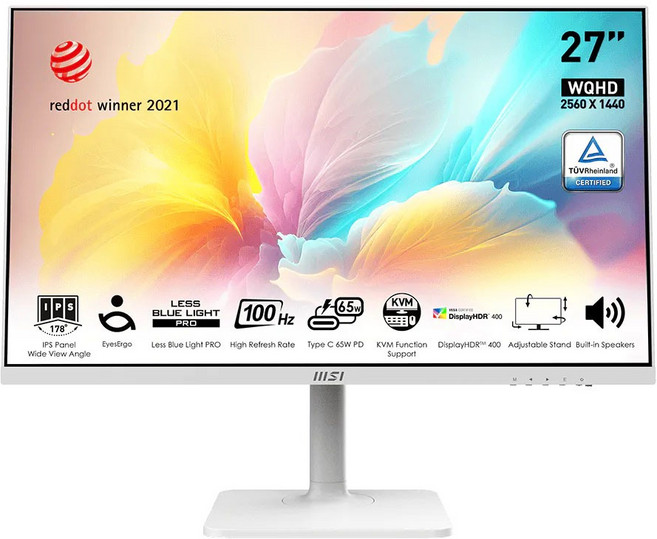 msi 微星 Modern 2K IPS平面螢幕 27吋 白色, MD272QXPW