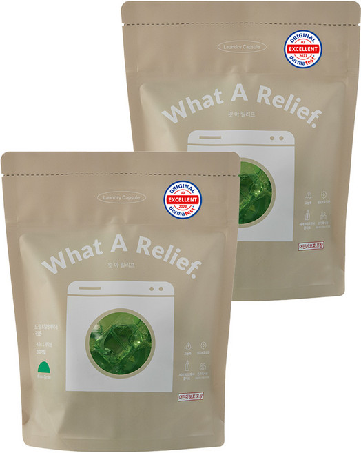 왓아릴리프 올인원 고농축 세탁 캡슐 세제 프레쉬가든, 30개입, 2개
