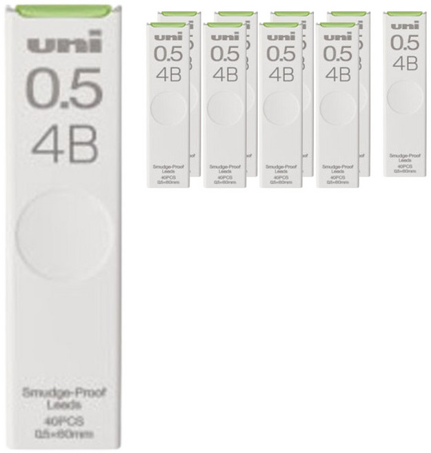 유니볼 오피스허브 샤프심 4B UL-S-0.5, 0.5mm, 10개