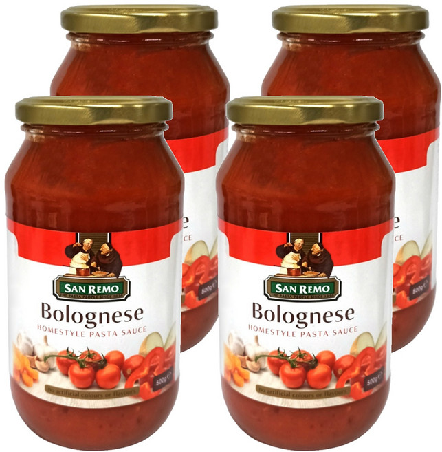 SAN REMO 頂級麵醬 蕃茄起司, 500g, 4罐