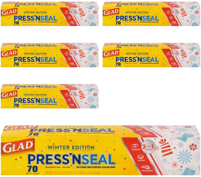 GLAD 佳能 神奇保鮮膜 假日一般型, Holiday特別版, 21.6m, 6個