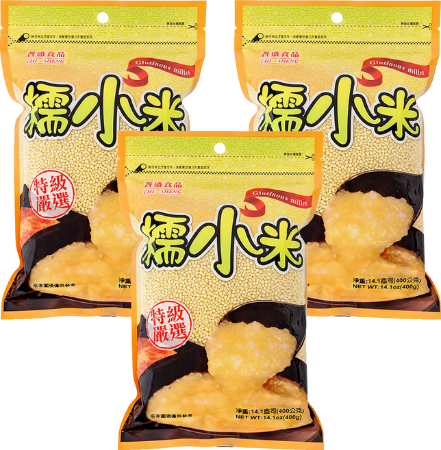 CHI-SHENG 耆盛食品 糯小米, 400g, 3包