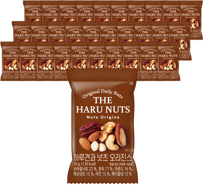 하루견과 넛츠 오리진스 믹스넛, 20g, 30개