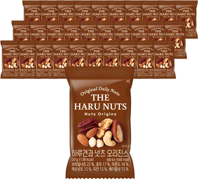하루견과 넛츠 오리진스 믹스넛, 20g, 30개 - 쿠팡