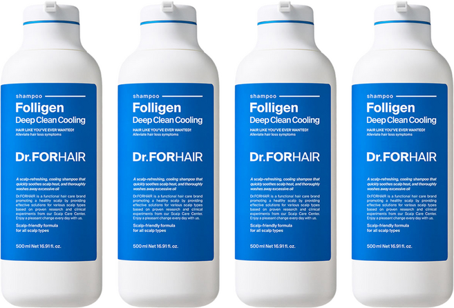 Dr.FORHAIR 深層清潔涼感洗髮精, 4個, 500ml
