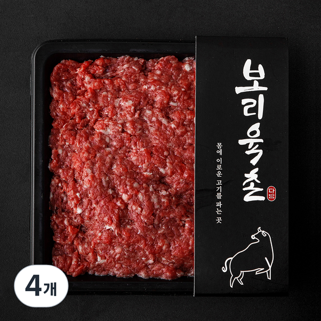 보리육촌 국내산 소고기 다짐육 (냉장), 4개, 300g