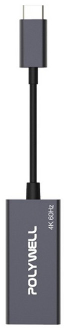 POLYWELL 寶利威爾 Type-C轉HDMI 訊號轉換器 4K 60Hz HDMI Type-C 轉接線 15cm, PW15-T02-A011, 1條