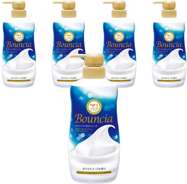 COW STYLE 牛乳石鹼 Bouncia 美肌滋潤沐浴乳 優雅花香, 480ml, 5瓶