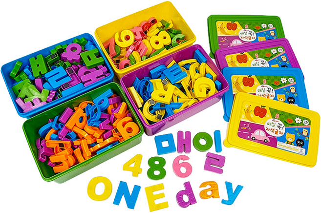 플레이맥스 매일 꼭 자석글자 판퍼즐 4종 세트, 1세트, 253피스