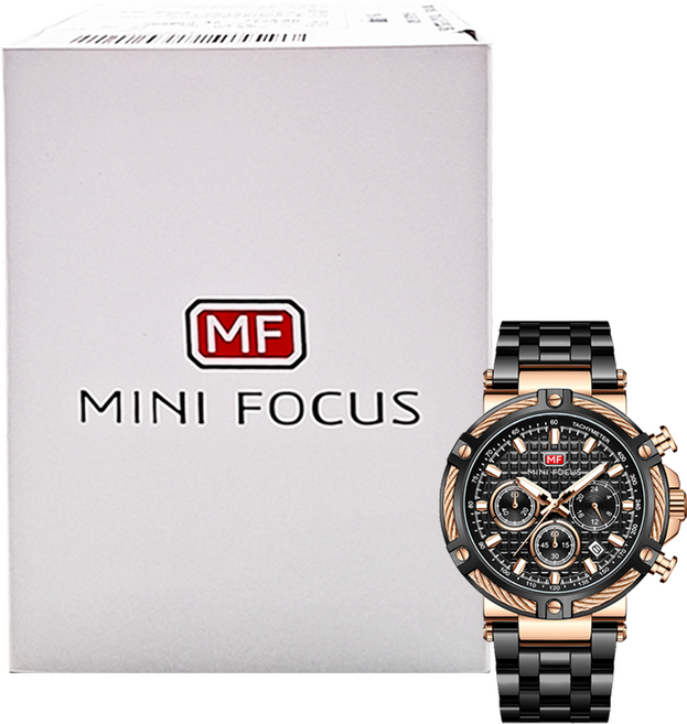 MINI FOCUS 商務款 防水石英錶 附禮盒 + 禮品袋 470g