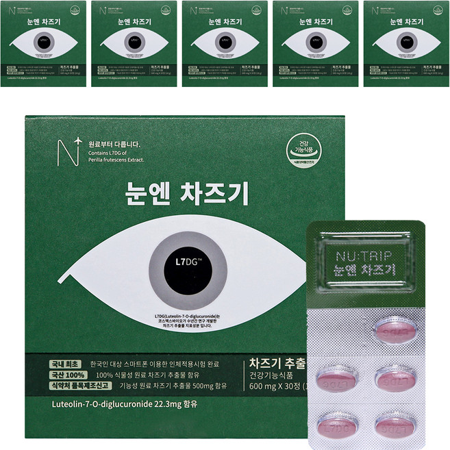 뉴트립 눈엔 차즈기 600 mg, 30정, 6개