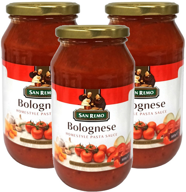 SAN REMO 頂級麵醬 蕃茄起司, 500g, 3罐