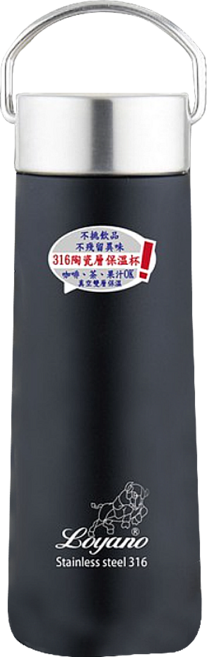 Loyano 羅亞諾 316陶瓷層保溫杯, 黑色, 550ml, 1個