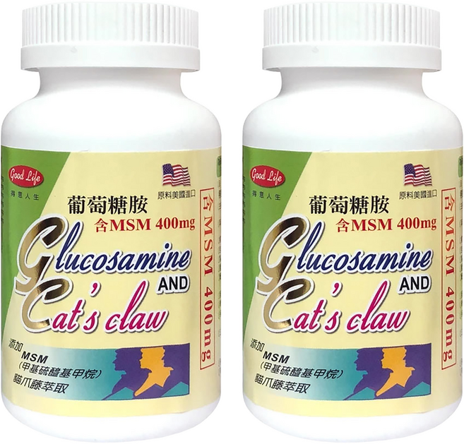 good Life 得意人生 葡萄糖胺+MSM 全素, 60顆, 2罐