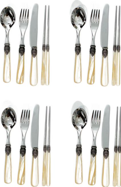 EME 4인 디너 4종 세트, 아이보리, 디너스푼 4p + 디너포크 4p + 디너나이프4p + 젓가락 4p, 1세트