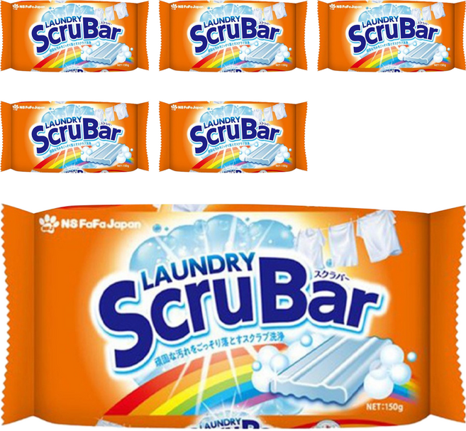 NS FaFa JAPAN LAUNDRY ScruBar 強力清潔洗衣皂, 900g, 1組