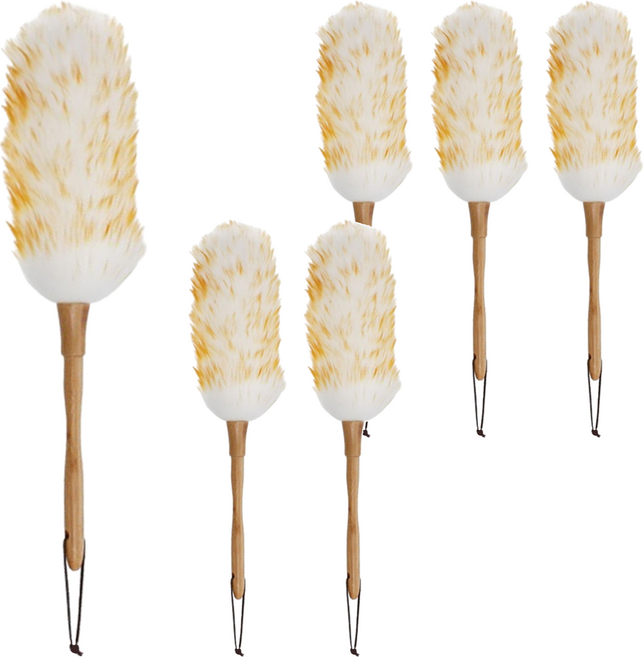 NATURE LIVING 羊毛除塵撢 M, 白色 + 棕色, 6支