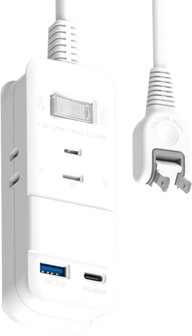 Tyson 太順電業 1切3座20W智慧型快充組 TS-213DC, 2.7m, 米白色, 1條