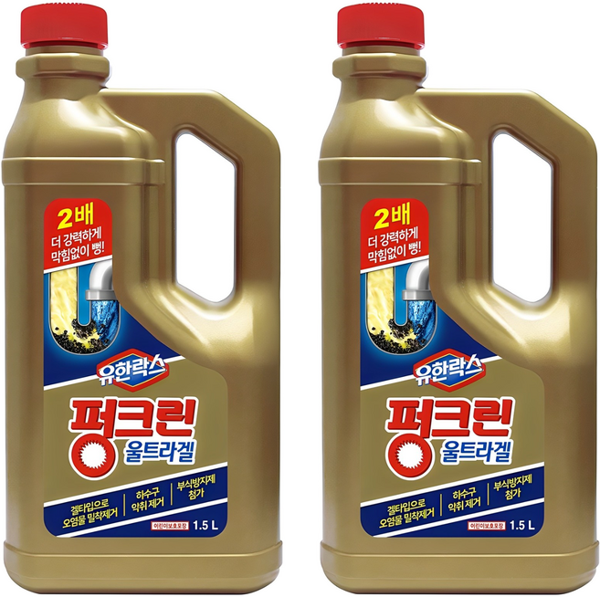 유한락스 펑크린 울트라겔, 1.5L, 2개