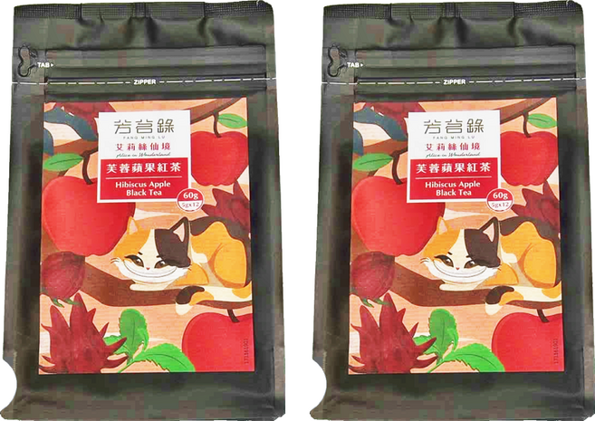 芳茗錄 艾莉絲仙境系列 芙蓉蘋果紅茶, 5g, 12個, 2袋