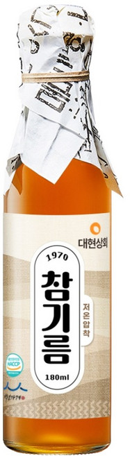 50년전통대현상회 저온압착 참기름, 1개, 180ml