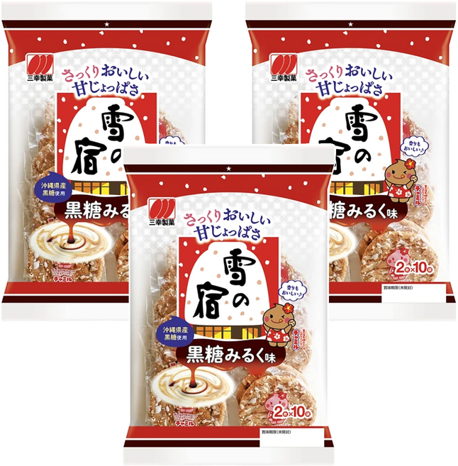 Sanko 三幸製菓 黑糖雪宿, 104g, 3袋