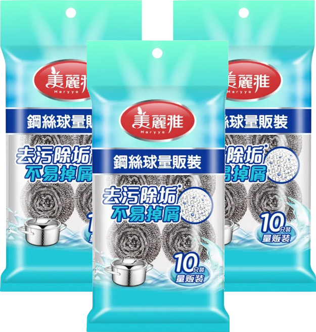 Maryya 美麗雅 鋼絲球量販裝, 10入, 3包