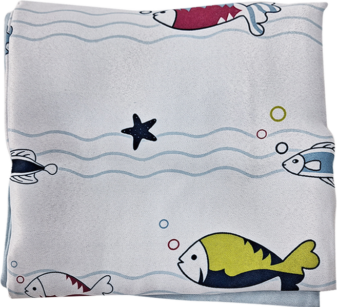 PAVRO 巴芙洛 穿桿式遮光拉簾門簾, 小魚藍